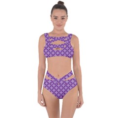 Purple-background Bandaged Up Bikini Set  by nate14shop