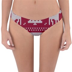 Christmas-seamless-knitted-pattern-background 001 Reversible Hipster Bikini Bottoms by nate14shop