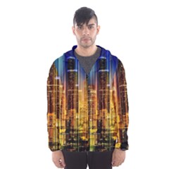 Skyline-light-rays-gloss-upgrade Men s Hooded Windbreaker by Jancukart