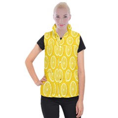 Lemon-fruits-slice-seamless-pattern Women s Button Up Vest by nate14shop