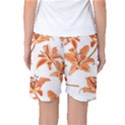 Lily-flower-seamless-pattern-white-background Women s Basketball Shorts View2