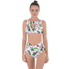 Seamless-pattern-with-parrot Bandaged Up Bikini Set 