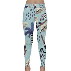 Tropical-leaves-seamless-pattern-with-monkey Classic Yoga Leggings