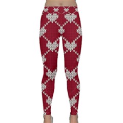 Christmas-seamless-knitted-pattern-background Classic Yoga Leggings by nate14shop