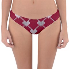 Christmas-seamless-knitted-pattern-background Reversible Hipster Bikini Bottoms