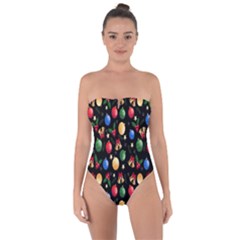 Gradient-christmas-pattern-design Tie Back One Piece Swimsuit by nate14shop