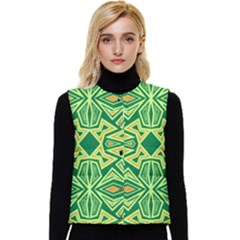 Abstract Pattern Geometric Backgrounds Women s Short Button Up Puffer Vest by Eskimos