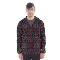 Folk Flowers Print Floral Pattern Ethnic Art Men s Hooded Windbreaker by Eskimos