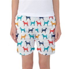 Animal-seamless-vector-pattern-of-dog-kannaa Women s Basketball Shorts