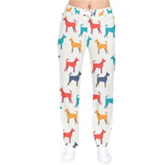 Animal-seamless-vector-pattern-of-dog-kannaa Women Velvet Drawstring Pants