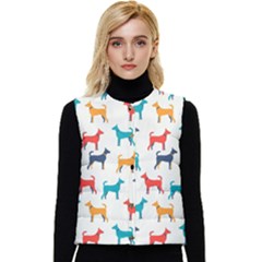 Animal-seamless-vector-pattern-of-dog-kannaa Women s Short Button Up Puffer Vest by nate14shop