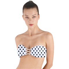 Black-and-white-polka-dot-pattern-background-free-vector Twist Bandeau Bikini Top by nate14shop