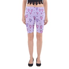 Heart-purple-pink-love Yoga Cropped Leggings by nate14shop
