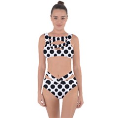 Seamless-polkadot-white-black Bandaged Up Bikini Set 