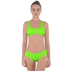 Grass-green-color-solid-background Criss Cross Bikini Set
