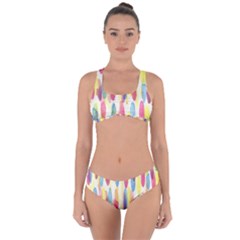 Watercolour-texture Criss Cross Bikini Set