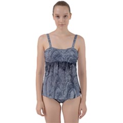 Ice Frost Crystals Twist Front Tankini Set by artworkshop