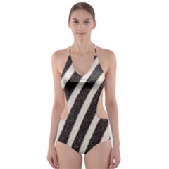  Zebra Pattern  Cut-out One Piece Swimsuit by artworkshop