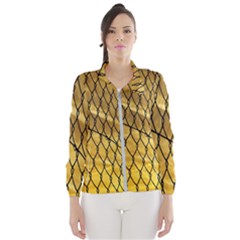 Chain Link Fence Sunset Wire Steel Fence Women s Windbreaker by artworkshop