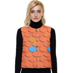 Phone Wallpaper Roof Roofing Tiles Roof Tiles Women s Short Button Up Puffer Vest by artworkshop