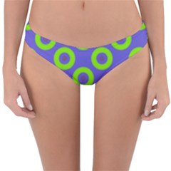 Polka-dots-green-blue Reversible Hipster Bikini Bottoms