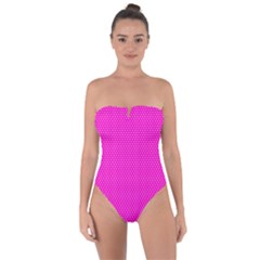 Polkadots-pink Tie Back One Piece Swimsuit