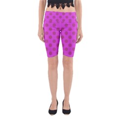 Polka-dots-purple Yoga Cropped Leggings