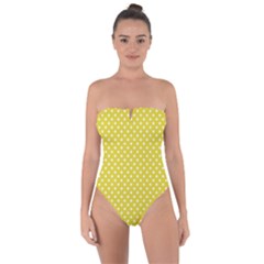 Polka-dots-yellow Tie Back One Piece Swimsuit