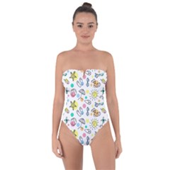 Doodle Tie Back One Piece Swimsuit by nate14shop
