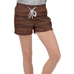 Texture-dark Wood Velour Lounge Shorts