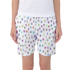 Snowflakes,colors Of The Rainbow Women s Basketball Shorts by 1000000