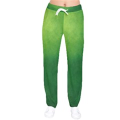 Light Green Abstract Women Velvet Drawstring Pants