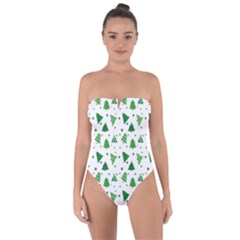Christmas-trees Tie Back One Piece Swimsuit by nateshop