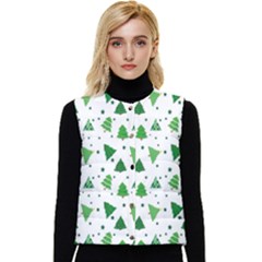 Christmas-trees Women s Short Button Up Puffer Vest by nateshop