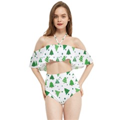 Christmas-trees Halter Flowy Bikini Set  by nateshop