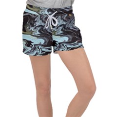 Abstract Painting Black Velour Lounge Shorts by 1000000