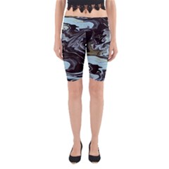 Abstract Painting Black Yoga Cropped Leggings by 1000000