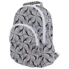 Abstract-gray Rounded Multi Pocket Backpack by nateshop