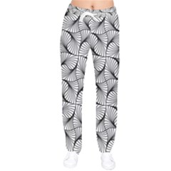 Abstract-gray Women Velvet Drawstring Pants