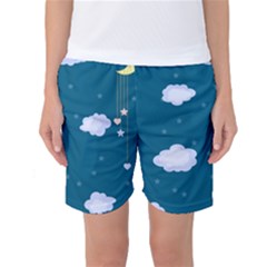 Clouds Women s Basketball Shorts by 1000000
