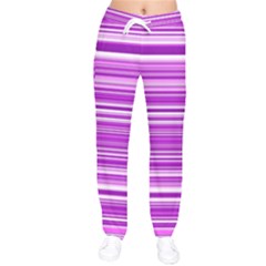 Pattern-purple Lines Women Velvet Drawstring Pants
