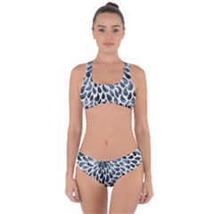 Abstract Flower Petals Criss Cross Bikini Set by artworkshop