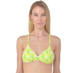 Apple Pattern Green Yellow Reversible Tri Bikini Top by artworkshop