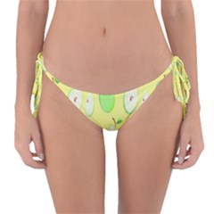 Apple Pattern Green Yellow Reversible Bikini Bottom by artworkshop