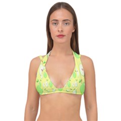 Apple Pattern Green Yellow Double Strap Halter Bikini Top by artworkshop