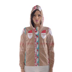  Christmas Claus Continuous Women s Hooded Windbreaker by artworkshop