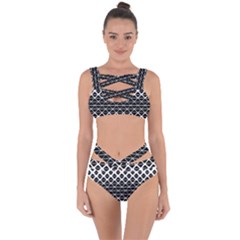 Triangle-black White Bandaged Up Bikini Set  by nateshop