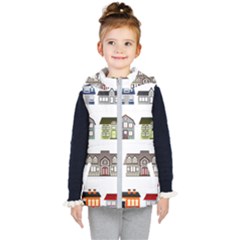 Houses Kids  Hooded Puffer Vest by Sapixe