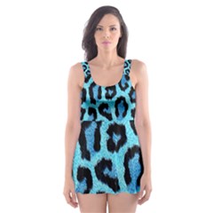Paper-blue-tiger Skater Dress Swimsuit by nateshop