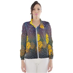 Bokeh Raindrops Window  Women s Windbreaker by artworkshop